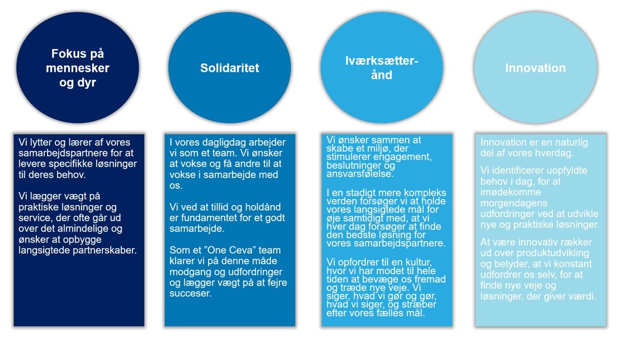 Cevas fire værdier